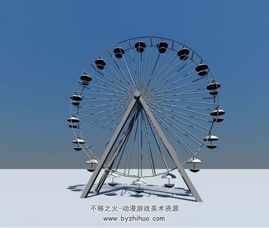 Waterwheel C4D水车3D模型下载