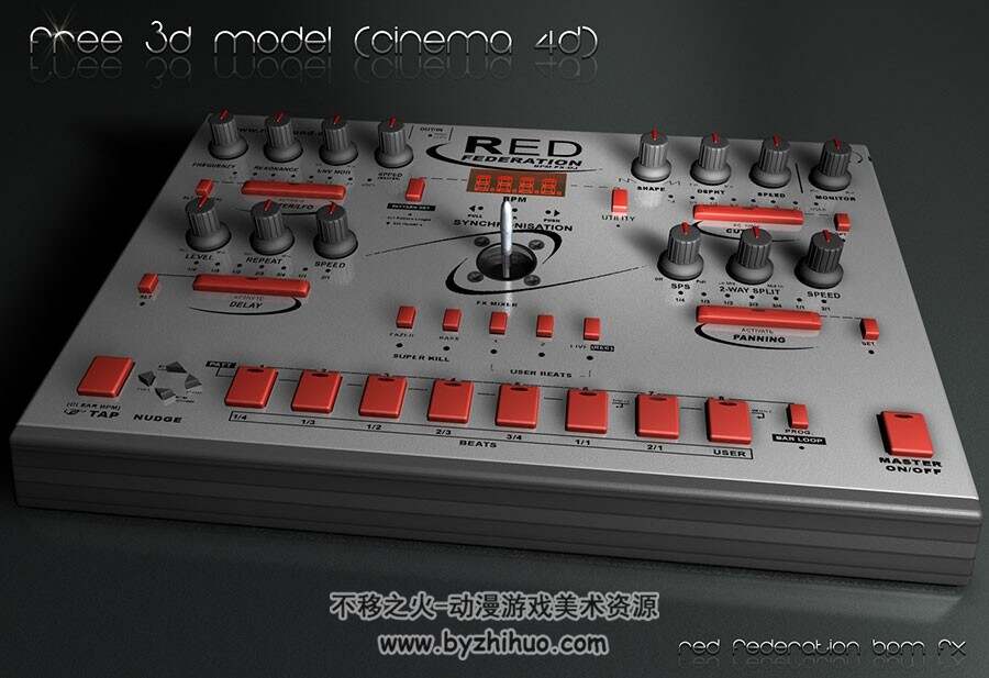 Red Federation BPM-FX 调试台设备3Dc4d模型下载