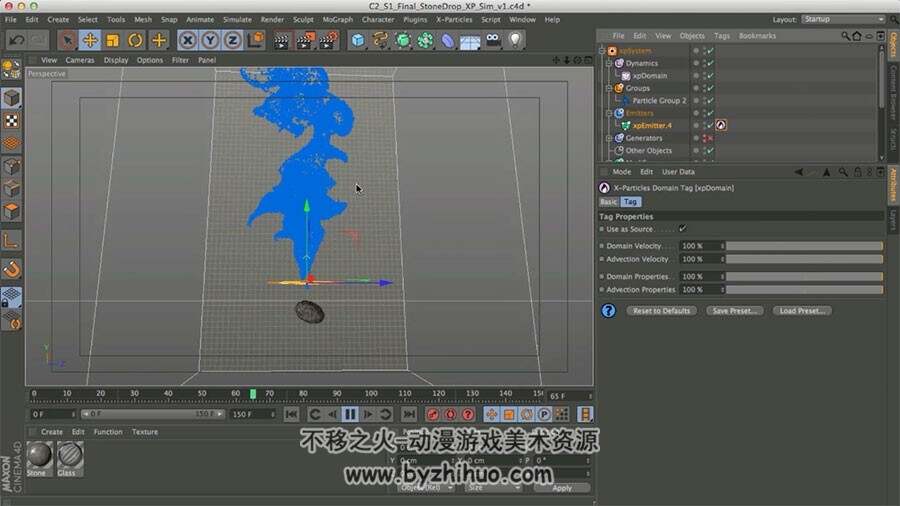 C4D X-Particles水下气泡特效视频教程 特效动画制作女教学