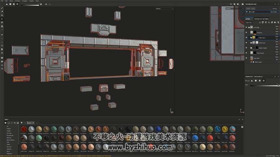 Blender环境场景动画视频教程 科幻游戏大门动画制作教学 附源文件