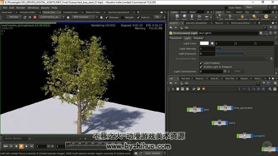Houdini树木植物视频教程 单位树木制作教学 附源文件