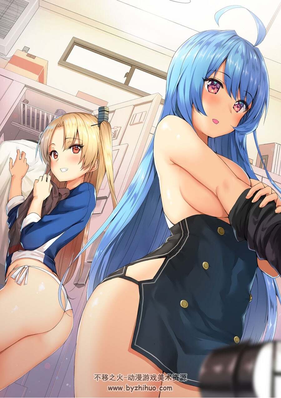 日系动漫二次元比基尼制服女生插画壁纸图片美术资源分享 155P
