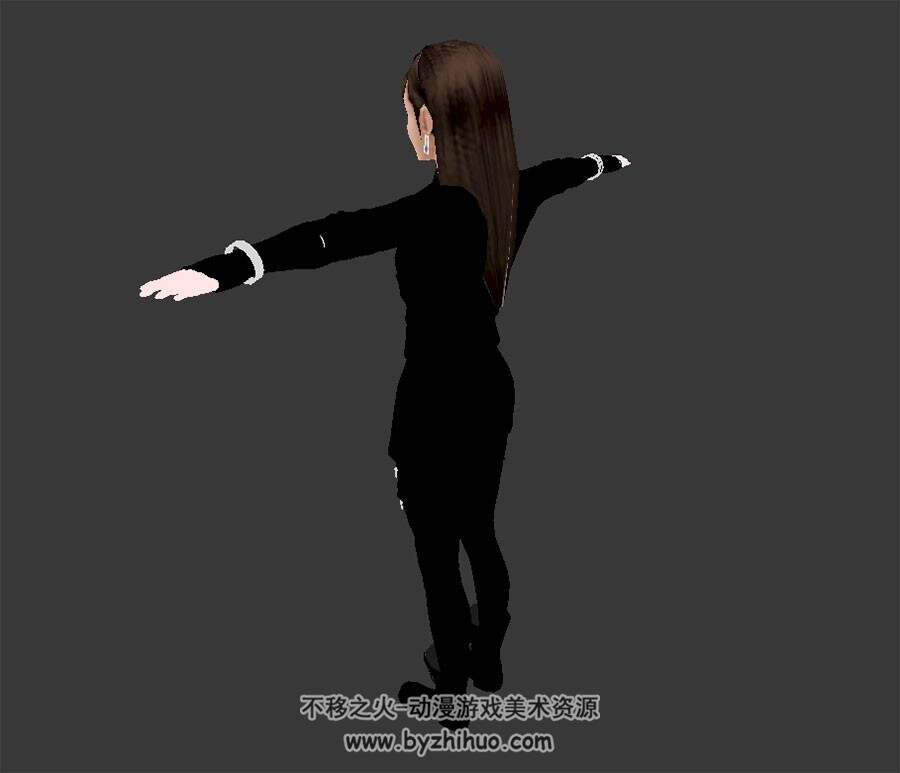 3D日系现代校园风女孩模型 fbx格式分享下载