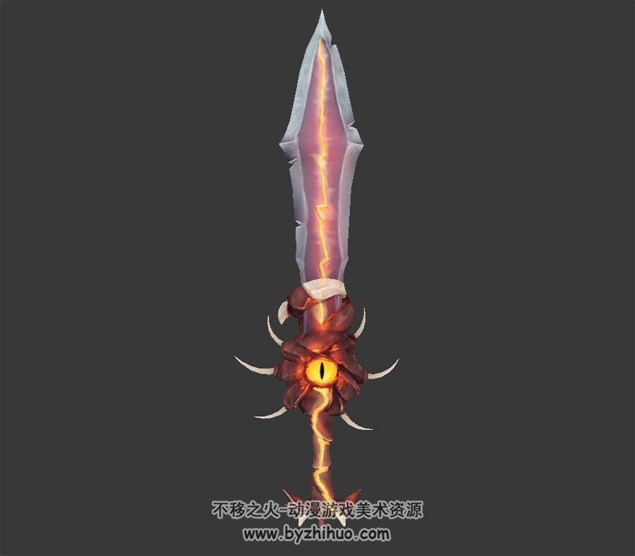 魔幻风兵器神器魔剑眼睛动画3Dfbx模型下载