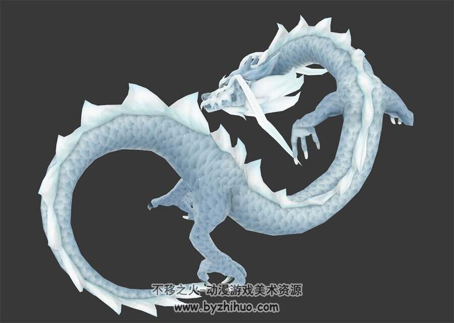 中式古代神话冰雪龙3D模型fbx格式下载