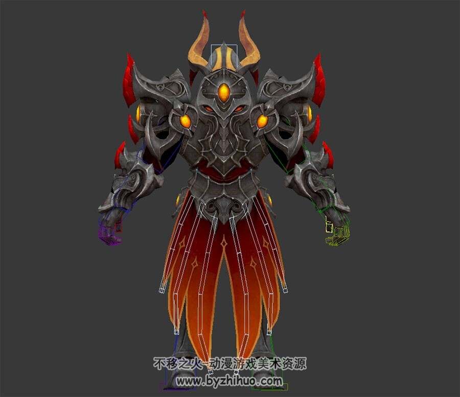 游戏角色生物魔王boss带绑定3DMax模型下载