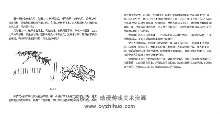 【大师教程】关于构图问题 - 潘天寿