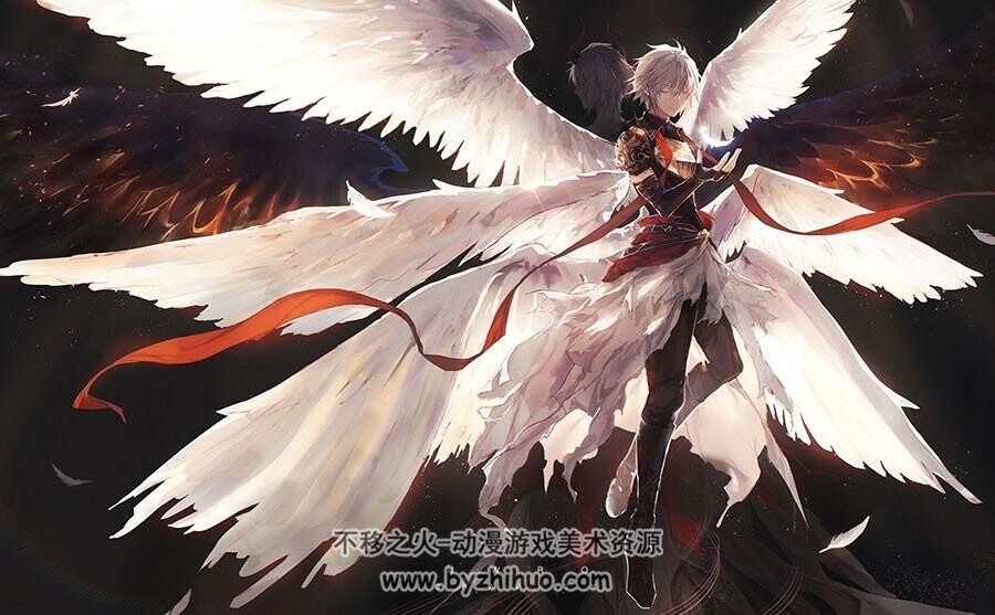翅膀恶魔与天使人物原画设定概念美术绘画分享下载 108P