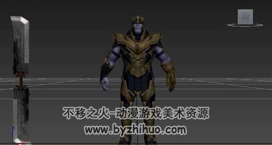 漫威角色反英雄人物灭霸3DMax模型含贴图下载