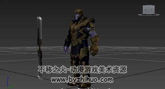 漫威角色反英雄人物灭霸3DMax模型含贴图下载