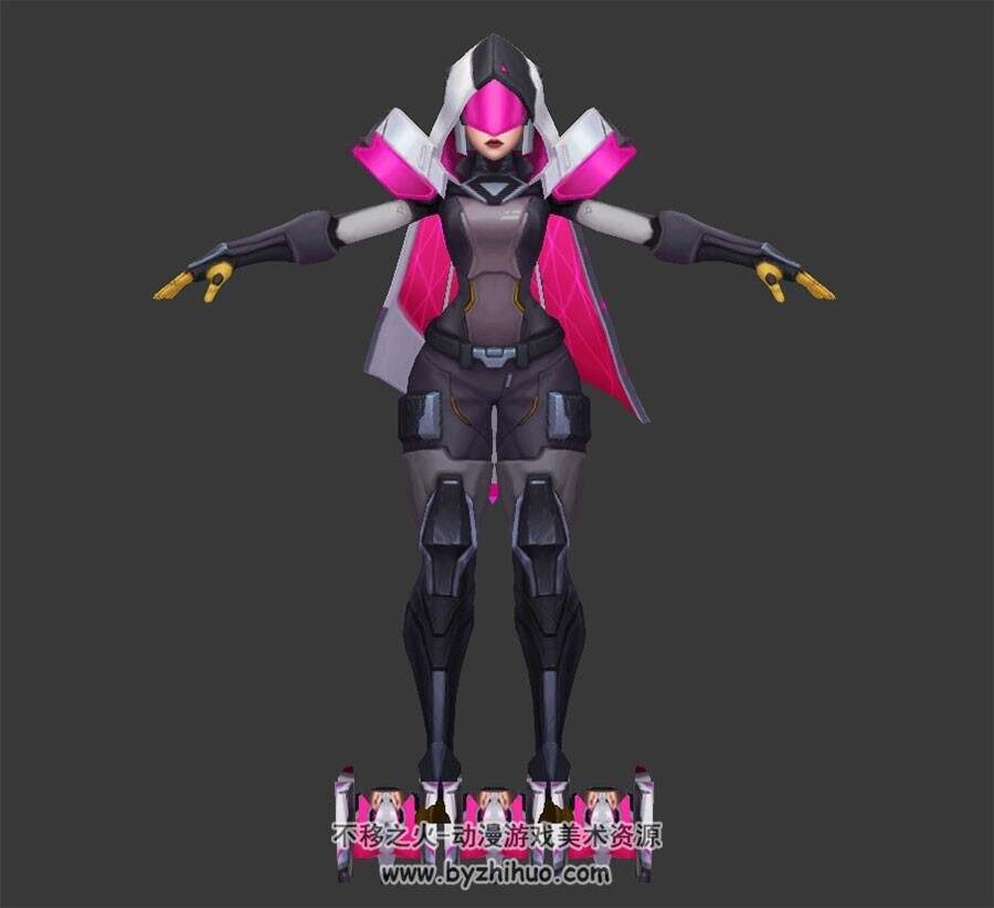 lol源计划正义游戏英雄角色艾瑞莉娅3D模型fbx Max格式下载