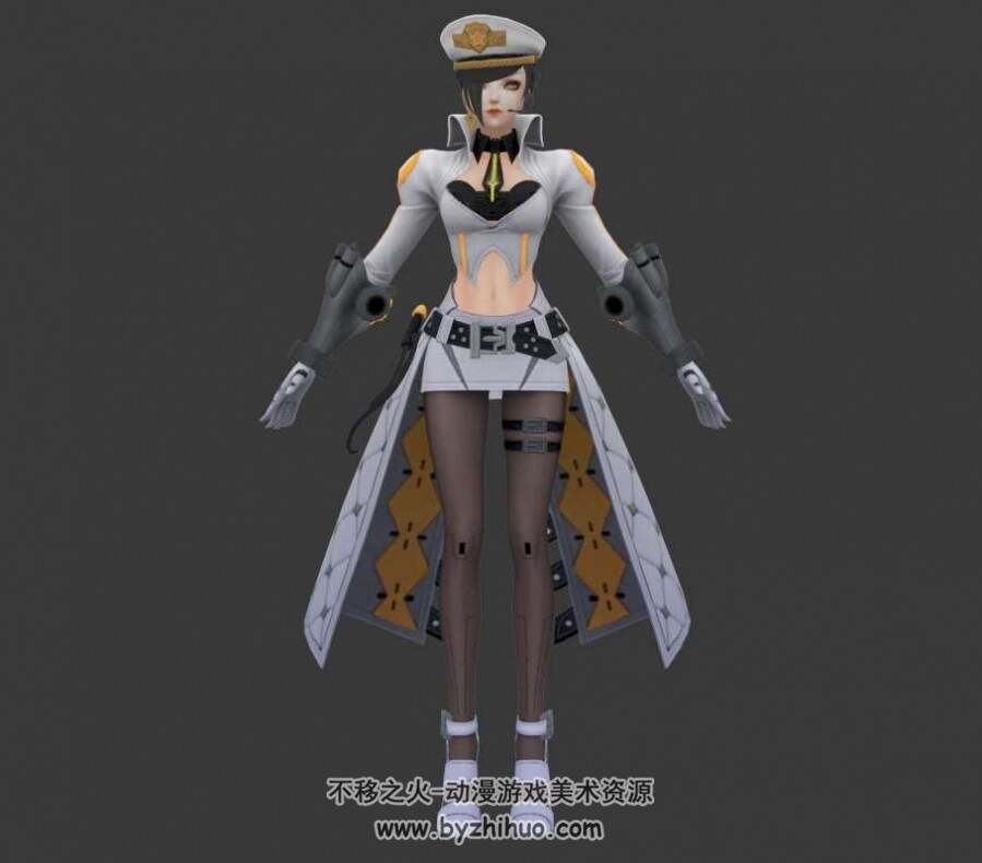 枪神纪女导弹游戏女角色3DMax高精模型下载
