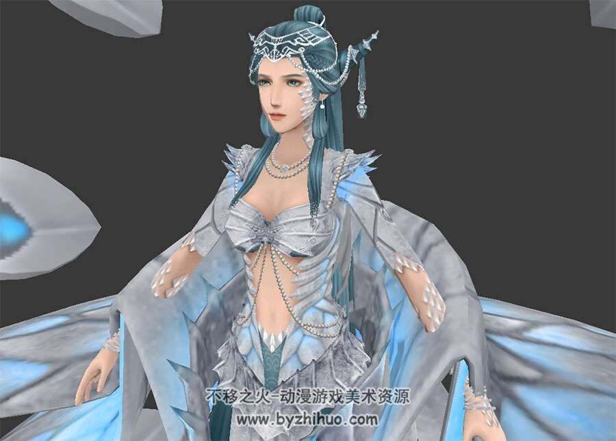 仙剑游戏女性角色人物BOSS人鱼3DMax高精模型下载