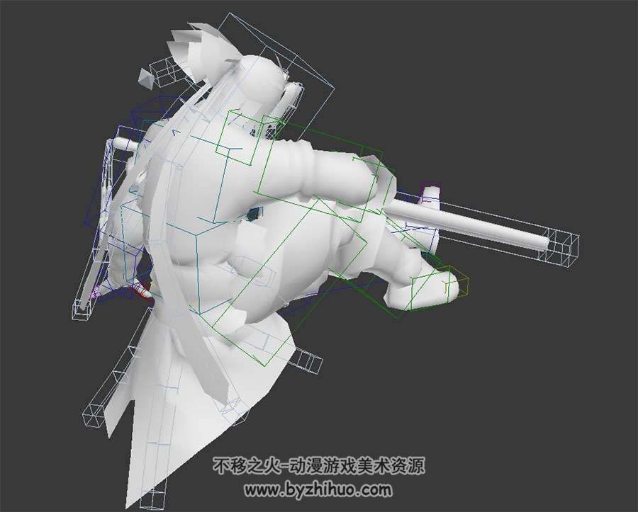 潇洒江湖剑士3DMax模型坐姿无贴图带绑定下载