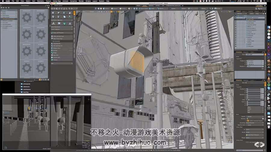 MODO Megacity Streets 科幻场景地下城制作渲染全流程视频教学