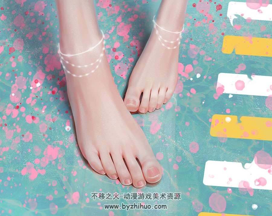 很细腻的人物局部插画原画美术人体艺用绘画素材参考 56P