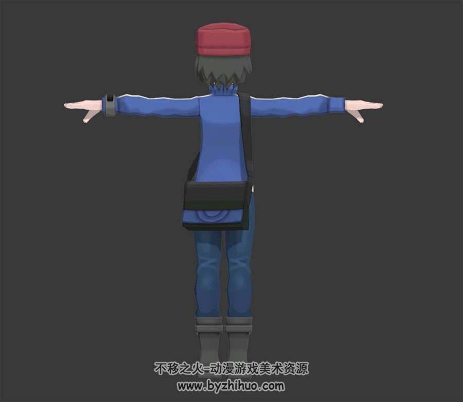 背包小男孩3DFBX模型含贴图下载