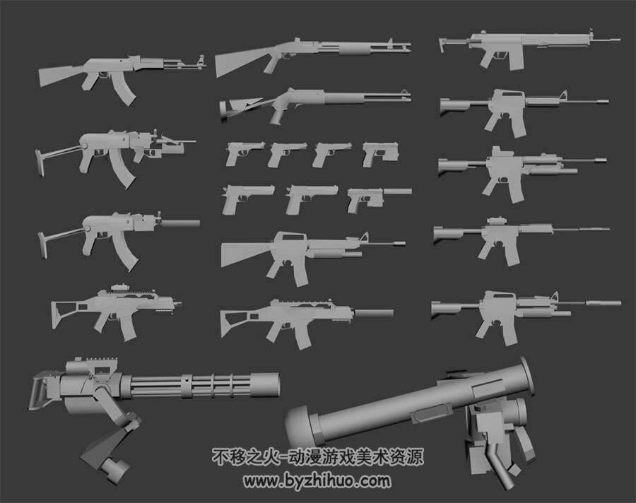 现代武器合集3DMax模型下载 无贴图