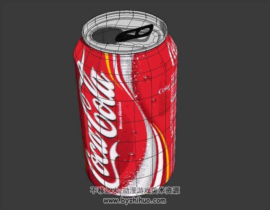 可口可乐易拉罐3DMax模型下载 四边面