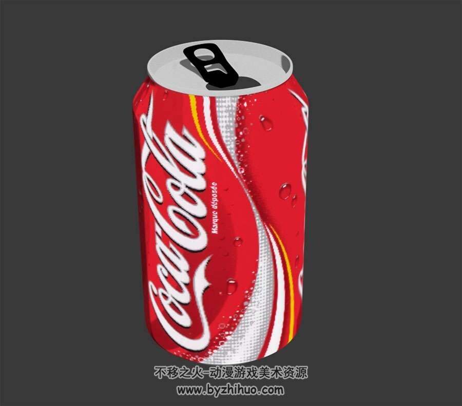 可口可乐易拉罐3DMax模型下载 四边面