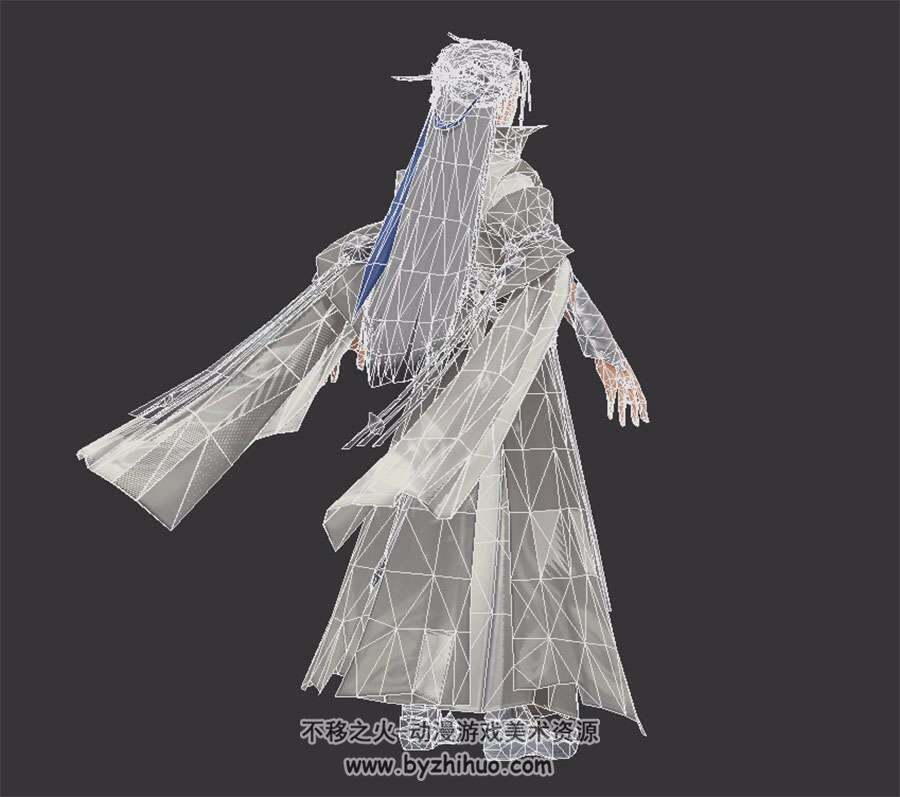 玄幻仙侠 古装成男体型 白色时装外观 3D模型
