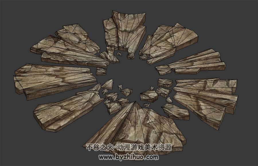 土地裂3D模型fbx格式含贴图下载