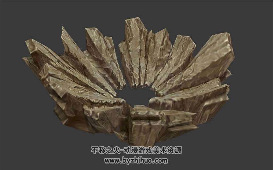 山石地裂3Dfbx格式下载含贴图
