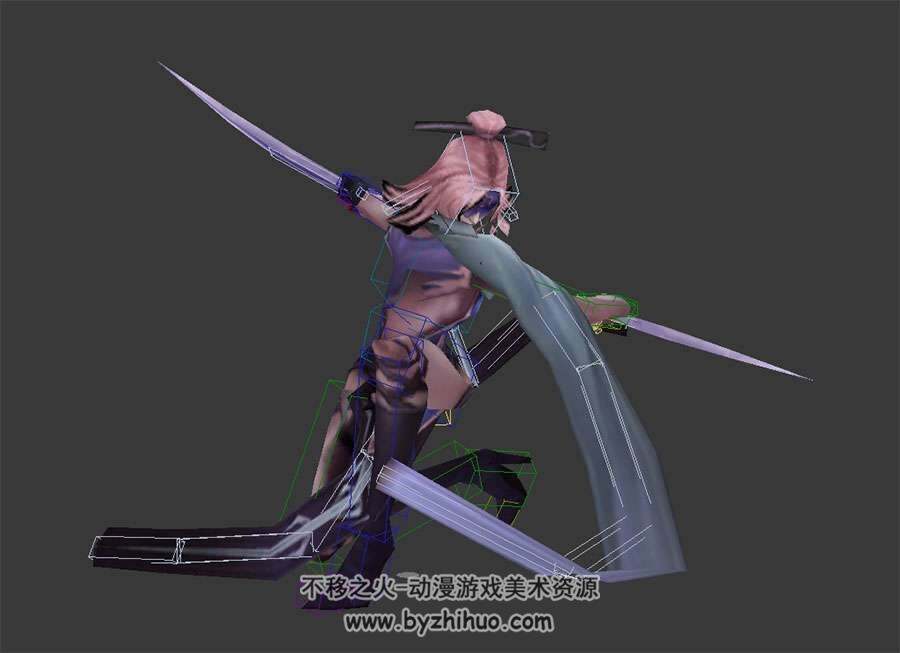 魔族女刺客3DMax模型带绑定攻击动画下载