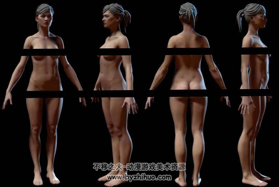 女人体高精度超写实3D模型Max fbx格式下载