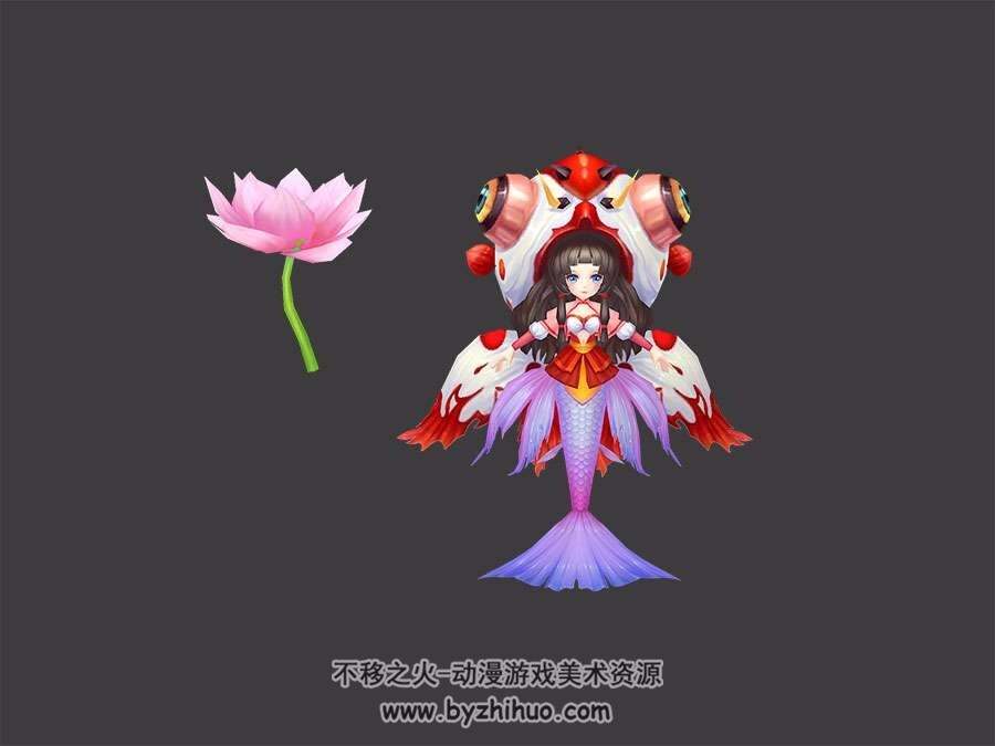 金鱼妖精 仙侠玄幻萝莉 3D模型