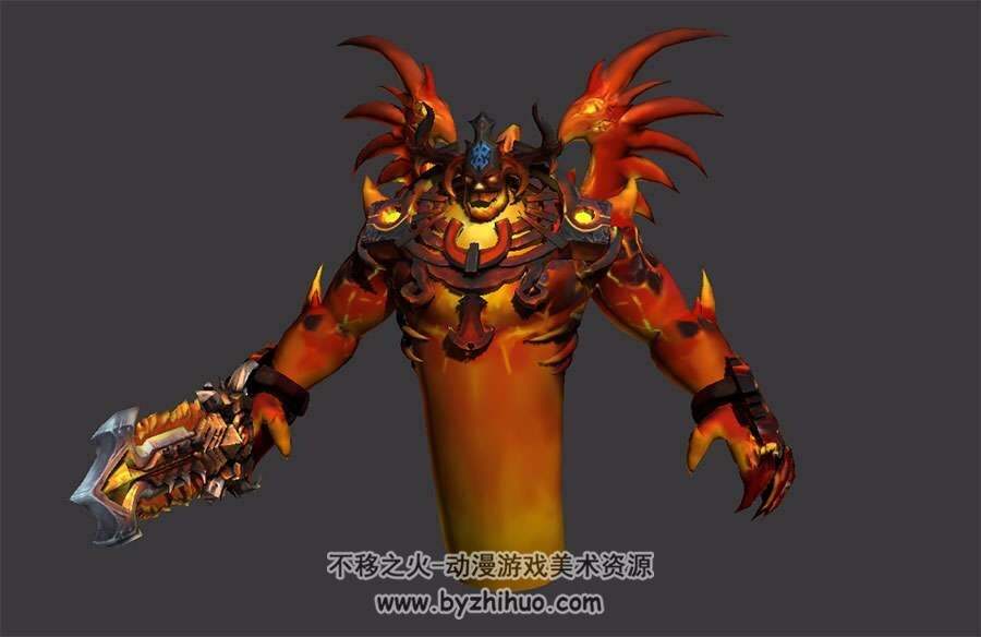 地狱炎魔 巨剑怪物恶魔  四边面3D模型