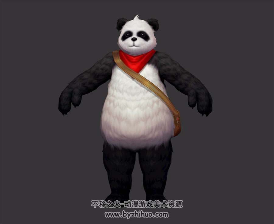 拟人熊猫 动物3D模型