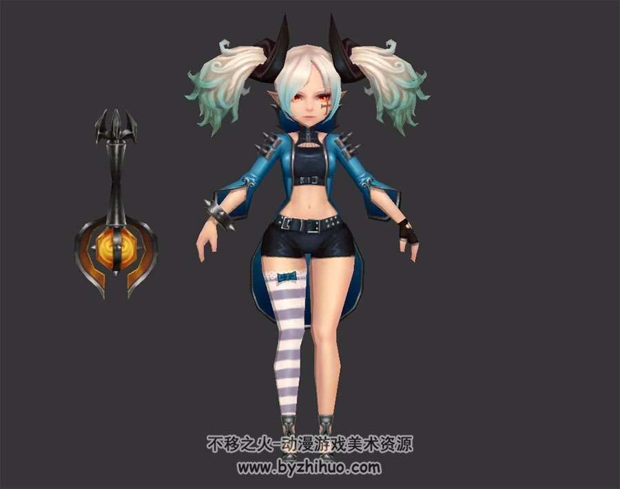 双马尾恶魔萝莉 3D模型