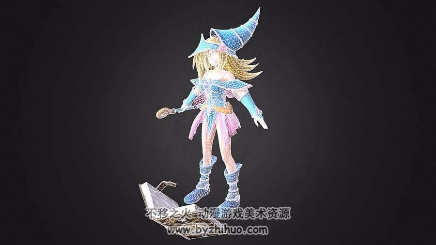 二次元金发魔法少女 3D模型 高精模