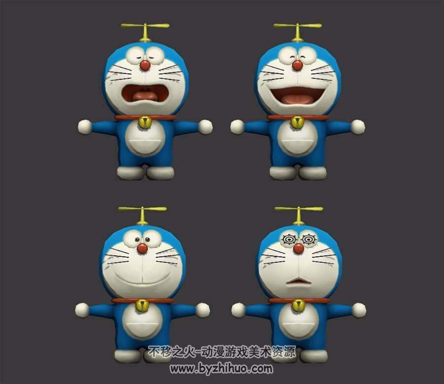 多啦A梦 几个表情和道具 3D模型