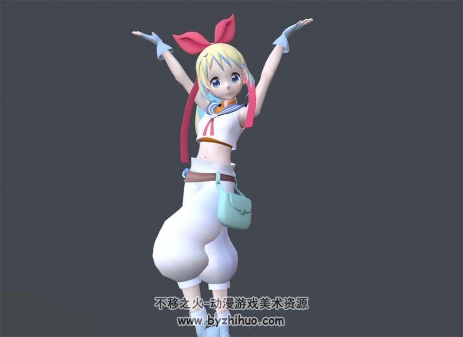 二次元卡通少女 带舞蹈动画 3D模型