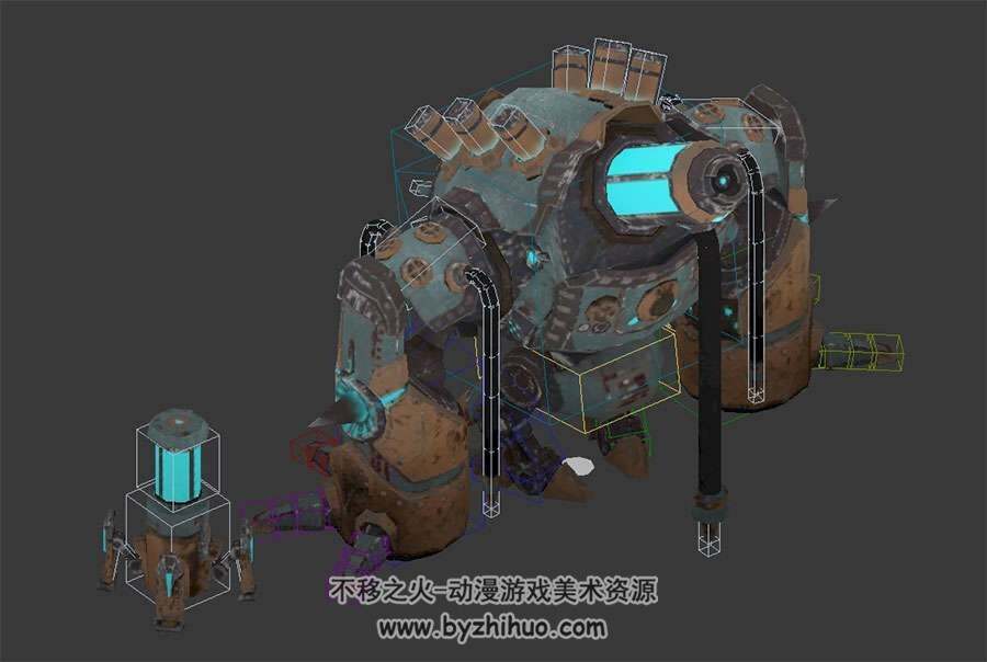 游戏机械兽人带绑定3DMax模型下载