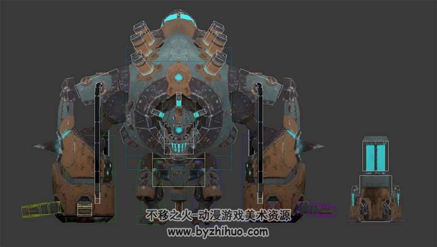 游戏机械兽人带绑定3DMax模型下载