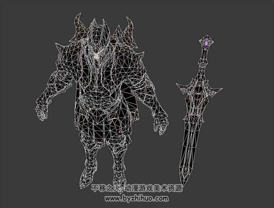 黑甲武士3DMax fbx模型下载 含贴图