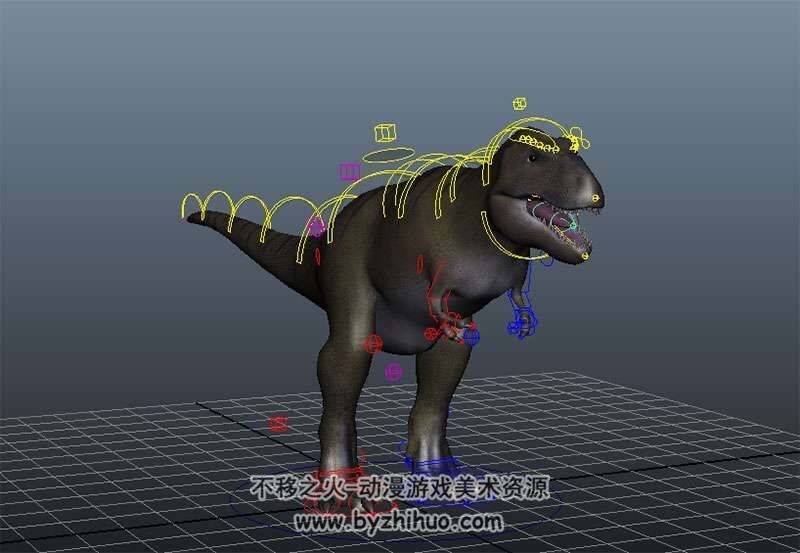 写实恐龙3DMaya模型带绑定下载