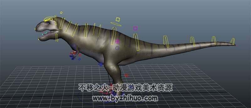 写实恐龙3DMaya模型带绑定下载