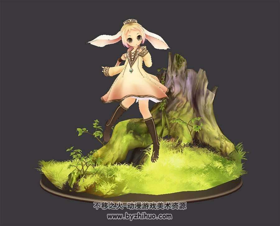 兔耳少女 奇幻童话风 3D模型下载 高模