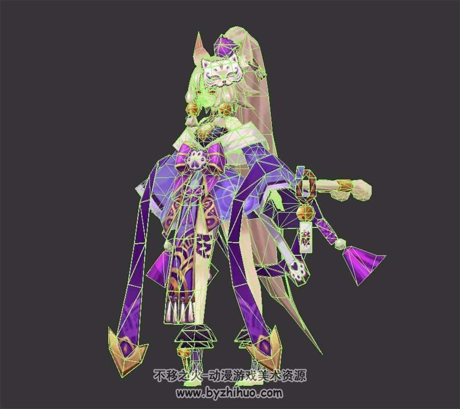 幻想和风 萝莉猫妖 3D模型下载