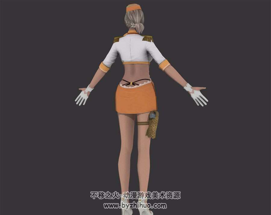 性感空姐时装 长腿美女 3D模型 高精模