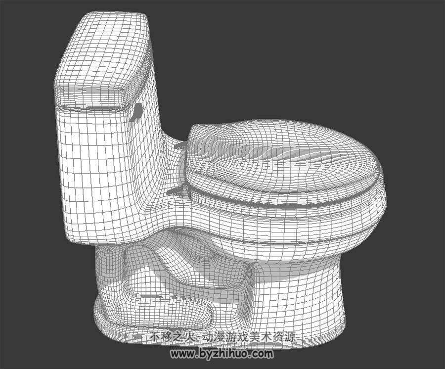 坐式马桶3DMax高精模型四边面下载