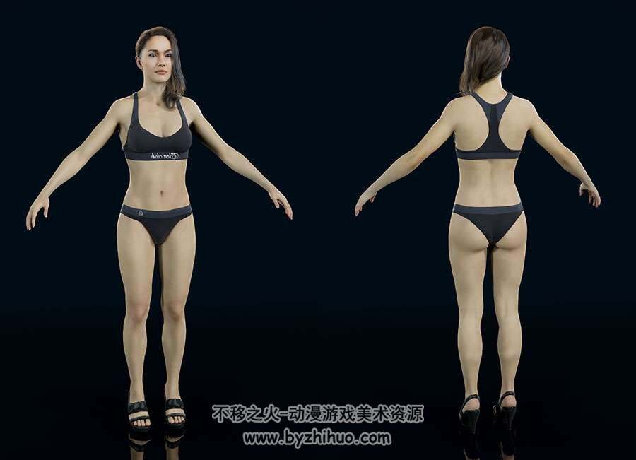 欧美清凉服装女性人物3D模型 多种格式分享