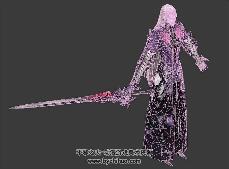 日韩风格4个游戏人物男女小萝莉3DMax模型含贴图分享