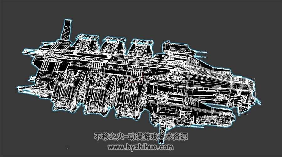 科幻宇宙太空飞船载具3DMax高精模型下载