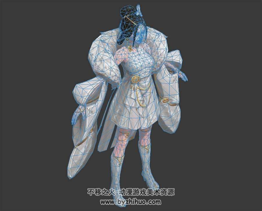 颇为贵气的中式服饰女性3Dfbx模型含贴图下载