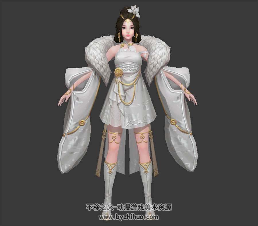 颇为贵气的中式服饰女性3Dfbx模型含贴图下载